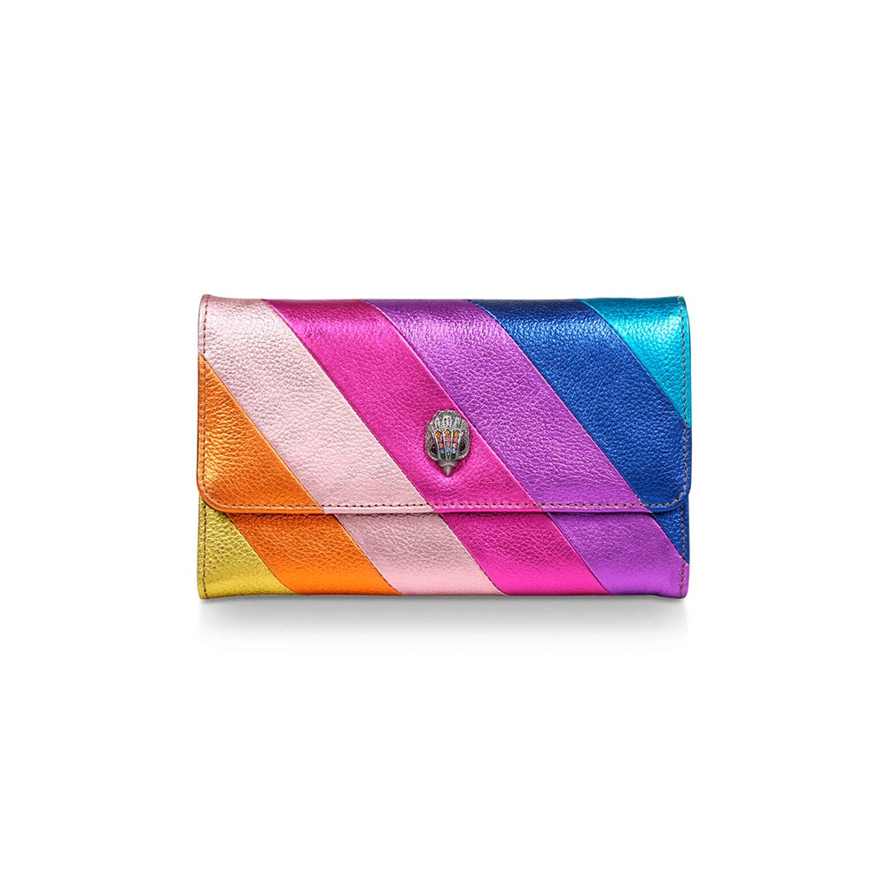 Cartera piel multicolor cadena Kurt Geiger K Stripe Chain