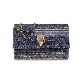 Cartera fiesta cadena Kurt Geiger Party Eagle Clutch Drench Azulón