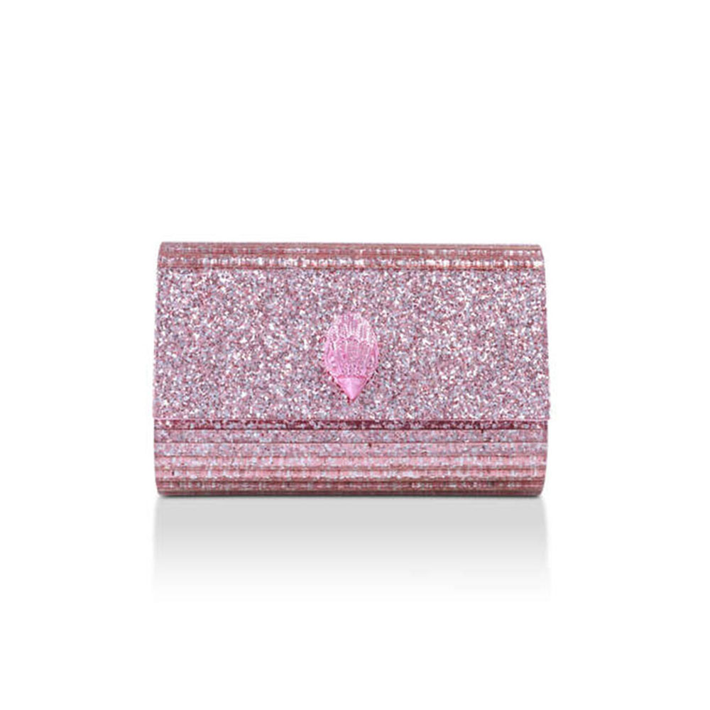 Cartera fiesta brillante cadena Kurt Geiger Party Eagle Clutch Drench Oro rosa