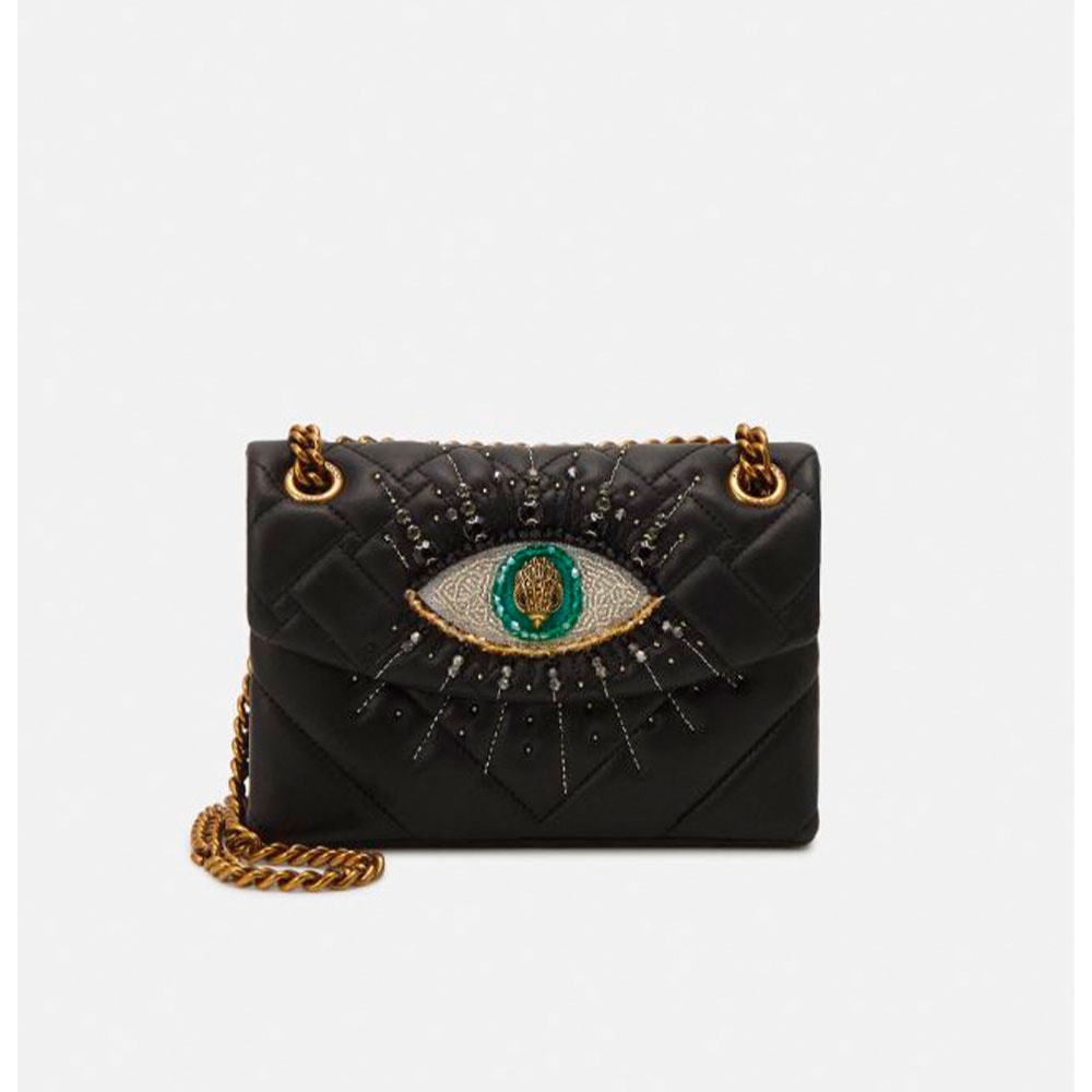 Bolso bandolera piel ojo Kurt Geiger Lthr Mini Kensington Eye Bone Negro