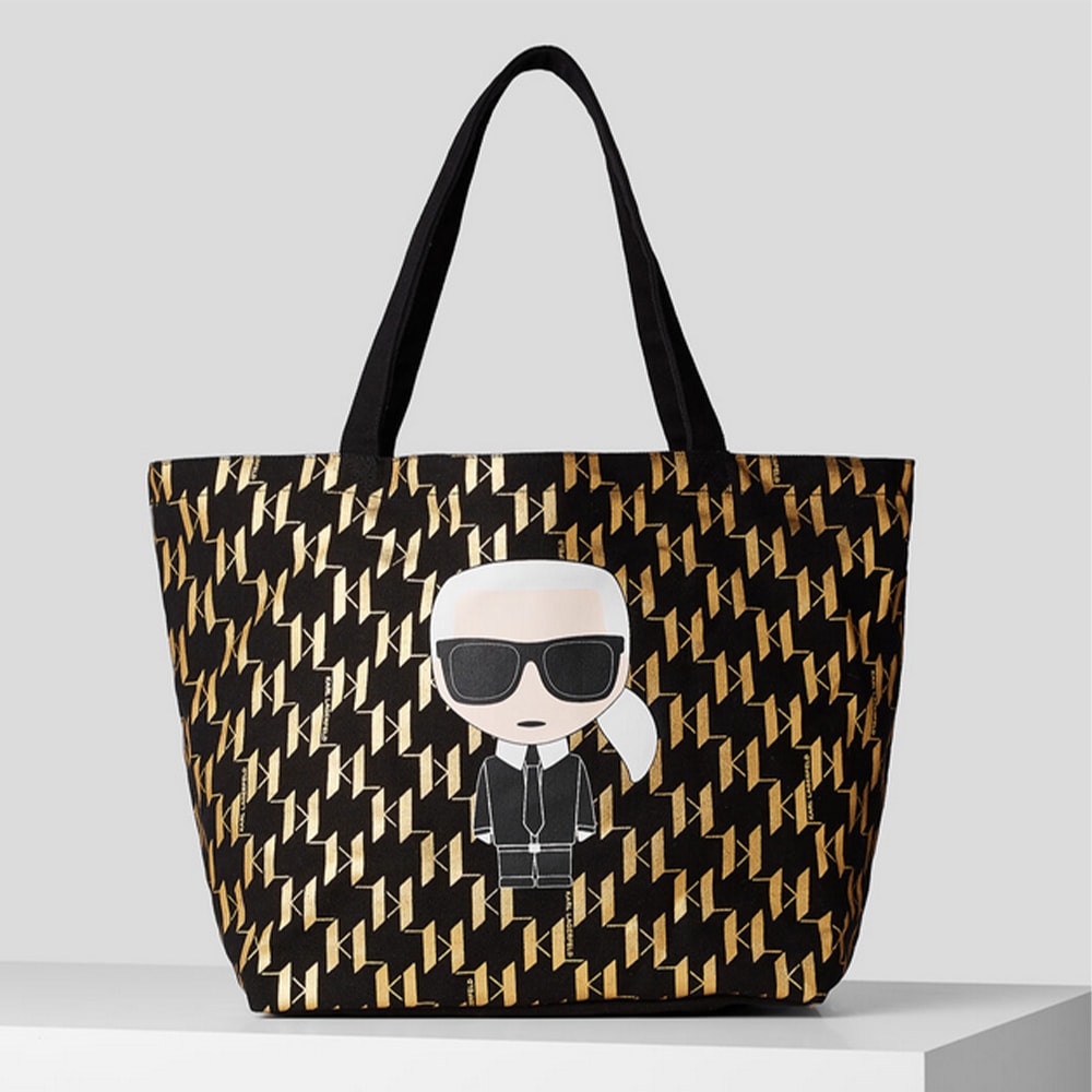 Bolsa lona metalizada oro Karl Lagerfeld 226W3907