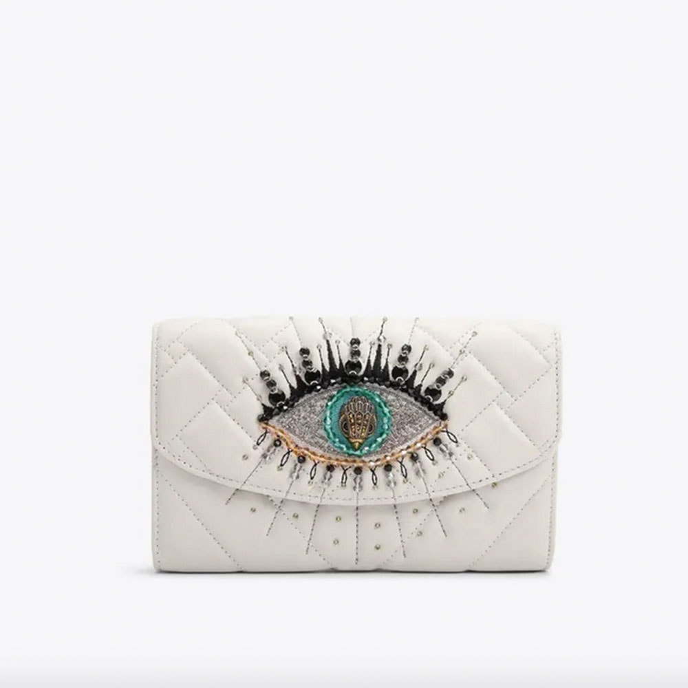 Bolso cartera cruzado ojo Kurt Geiger Blanco