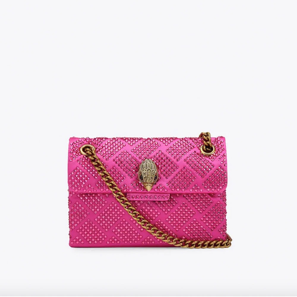 Bolso cartera brillantes fuxia Kurt Geiger Fabric Mini Kensington