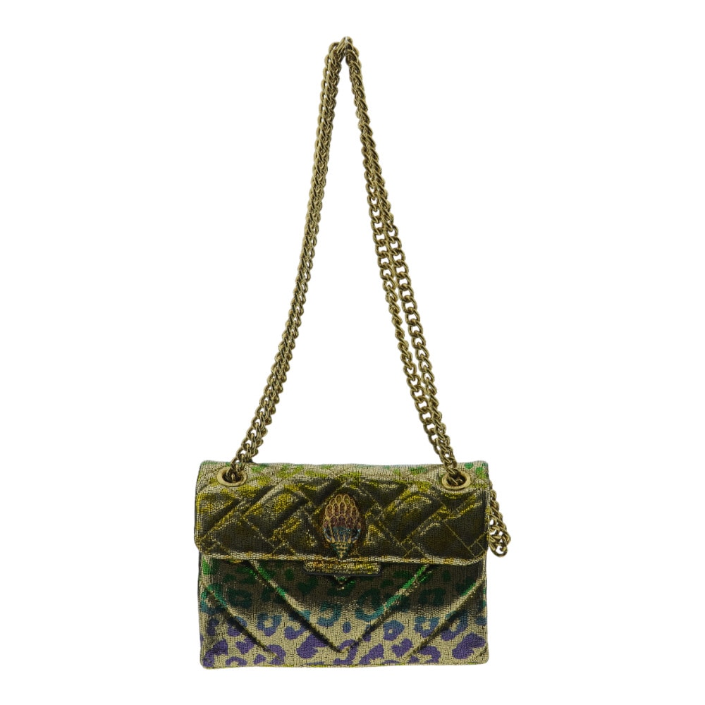 Bolso piel metalizada leopardo Kurt Geiger Leather Mini Kensington