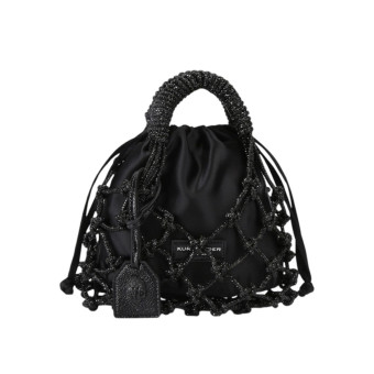 Bolso Negro Mano Kurt Geiger 4355900999 Sm Macrame Crystal