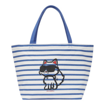 Bolso Shopper Karl Lagerfeld Rayas Azul y Blanco A2W50025