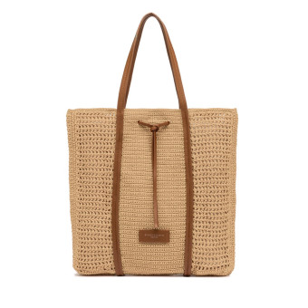 Bolso ganchillo mujer shopper natural Gianni Chiarini VICTORIA 11581
