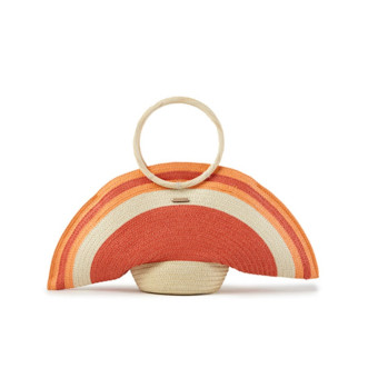 Capazo semi circular Mujer Naranja Palomitas BARBARA