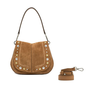 Bolso serraje cuero tachuelas Gianni Chiarini Helena Round