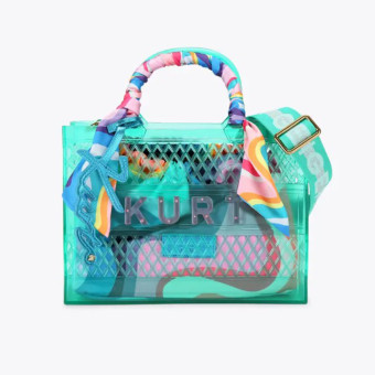 Bolso tote vinilo verde Kurt Geiger Jelly Small Tote