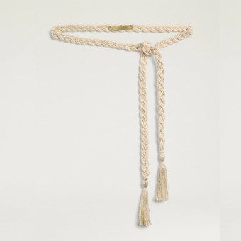 Cinturón lino y lúrex flecos Momoni Chiuha