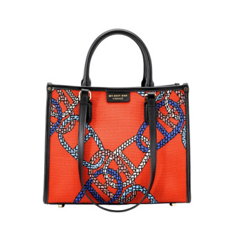 Bolso shopper doble asa rojo cadenas My Best Bag S1-MYB-2011