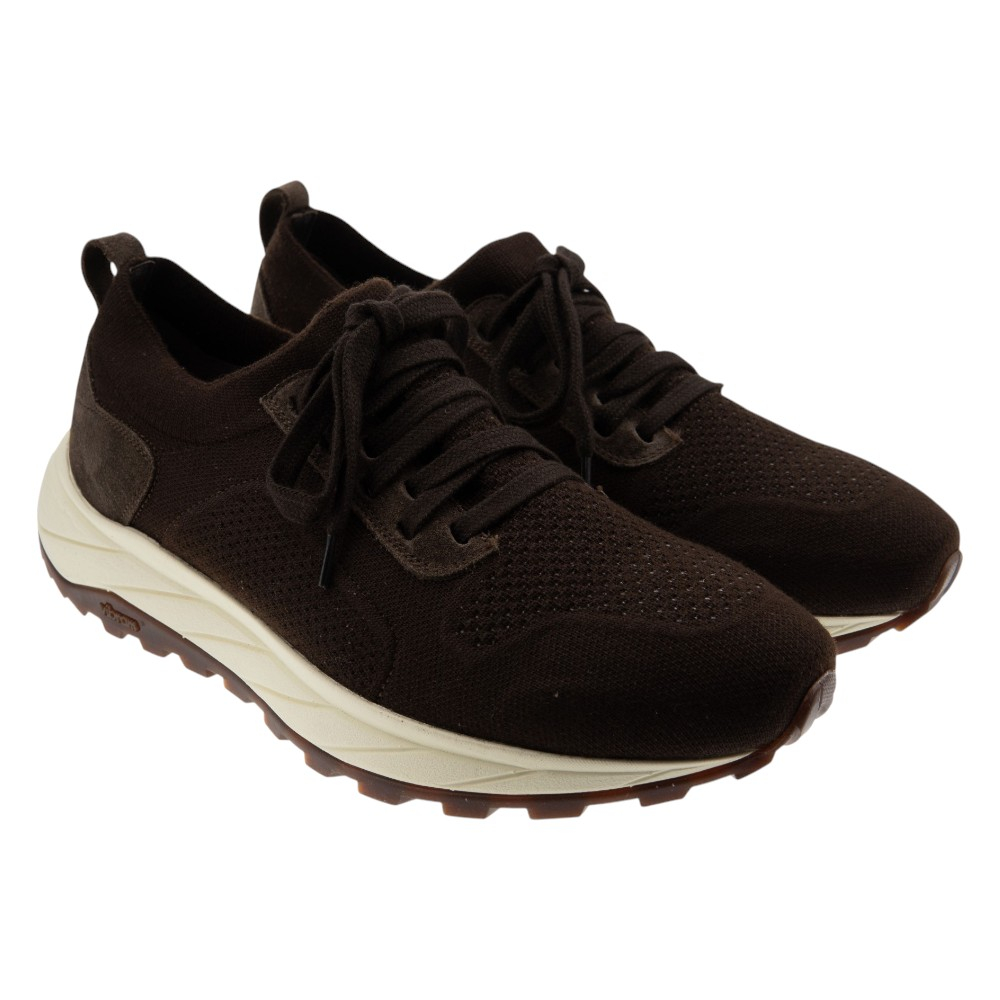 Zapato deportivo tejido marrón caballero Calce X2614