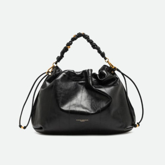 Bolso piel negro fruncido asa Gianni Chiarini Morgana BS 1226