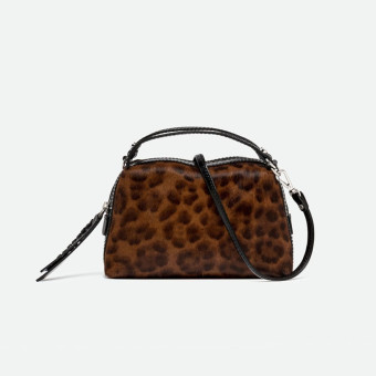 Bolso pelo leopardo cremallera y bandolera Gianni Chiarini Alifa BS 1249