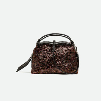 Bolso bronce lentejuelas doble asa y bandolera Gianni Chiarini Alifa BS 8255