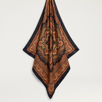 Foulard seda estampado Momoni Nipponia