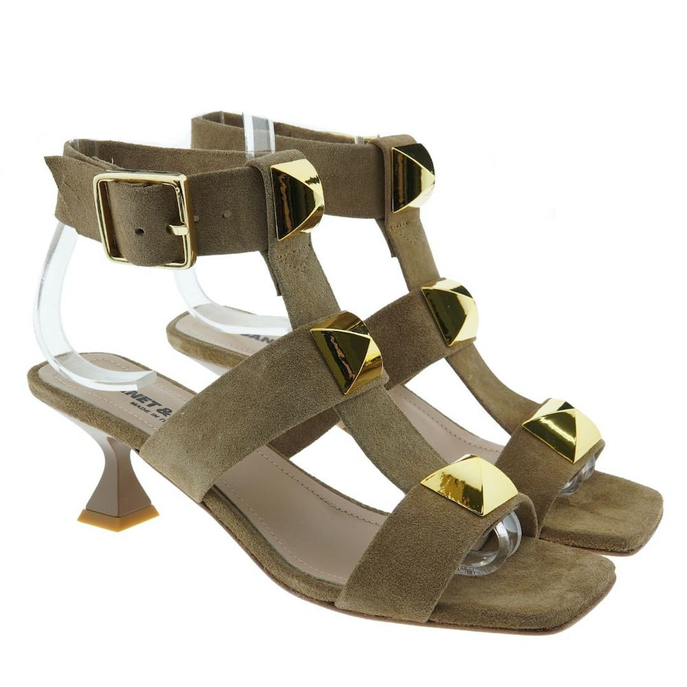 Sandalias tacón ante tachuelas tipo Valentino Janet&Janet 03301