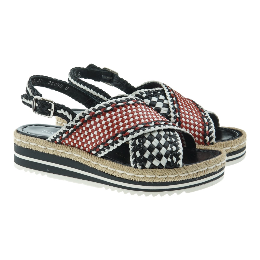 Sandalias cuña baja piel trenzada Pons Quintana 10265.Y00