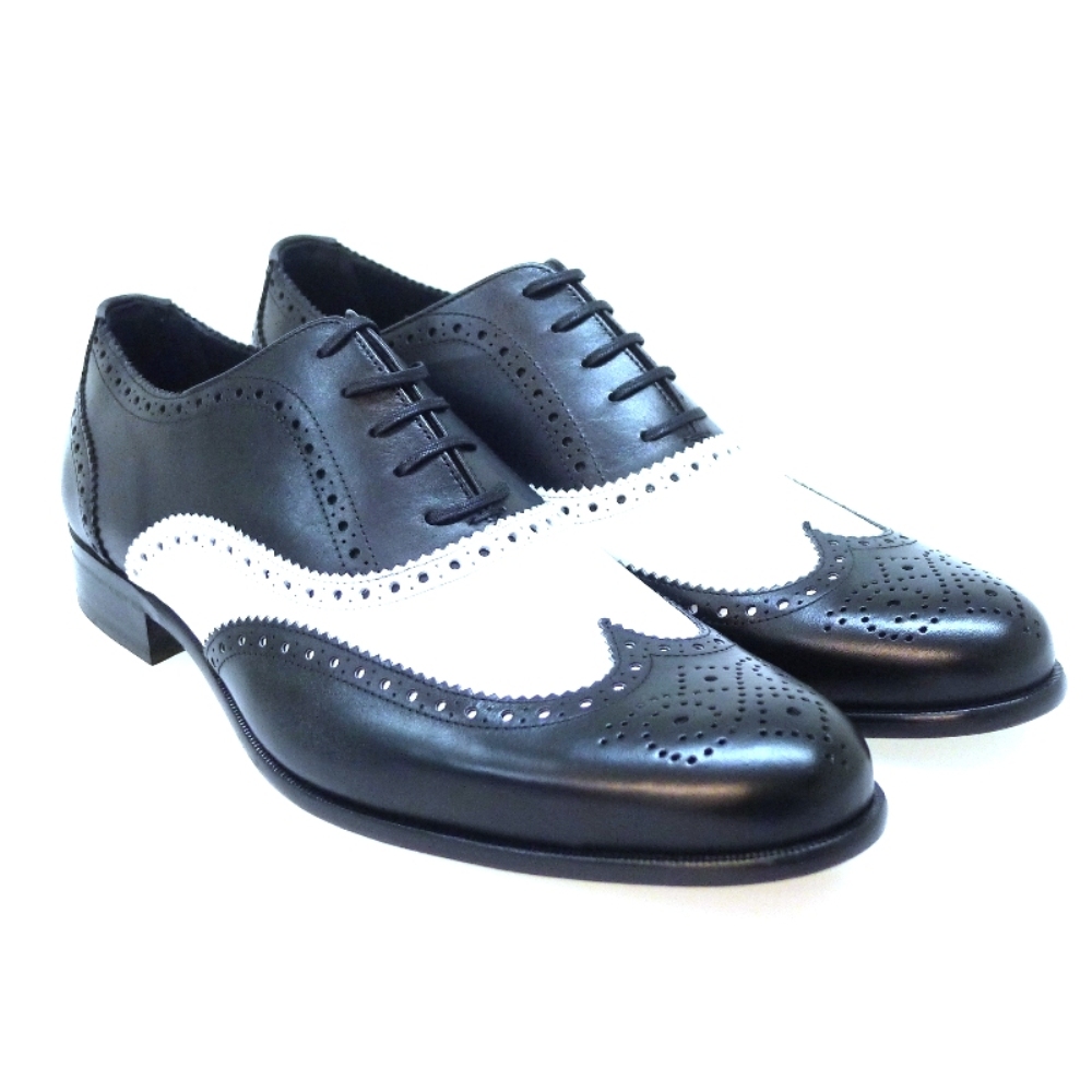 Zapato cordón blanco y negro Pertini 21787