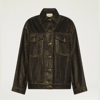 Chaqueta denim laminada oro Momoni 252MMOJA028