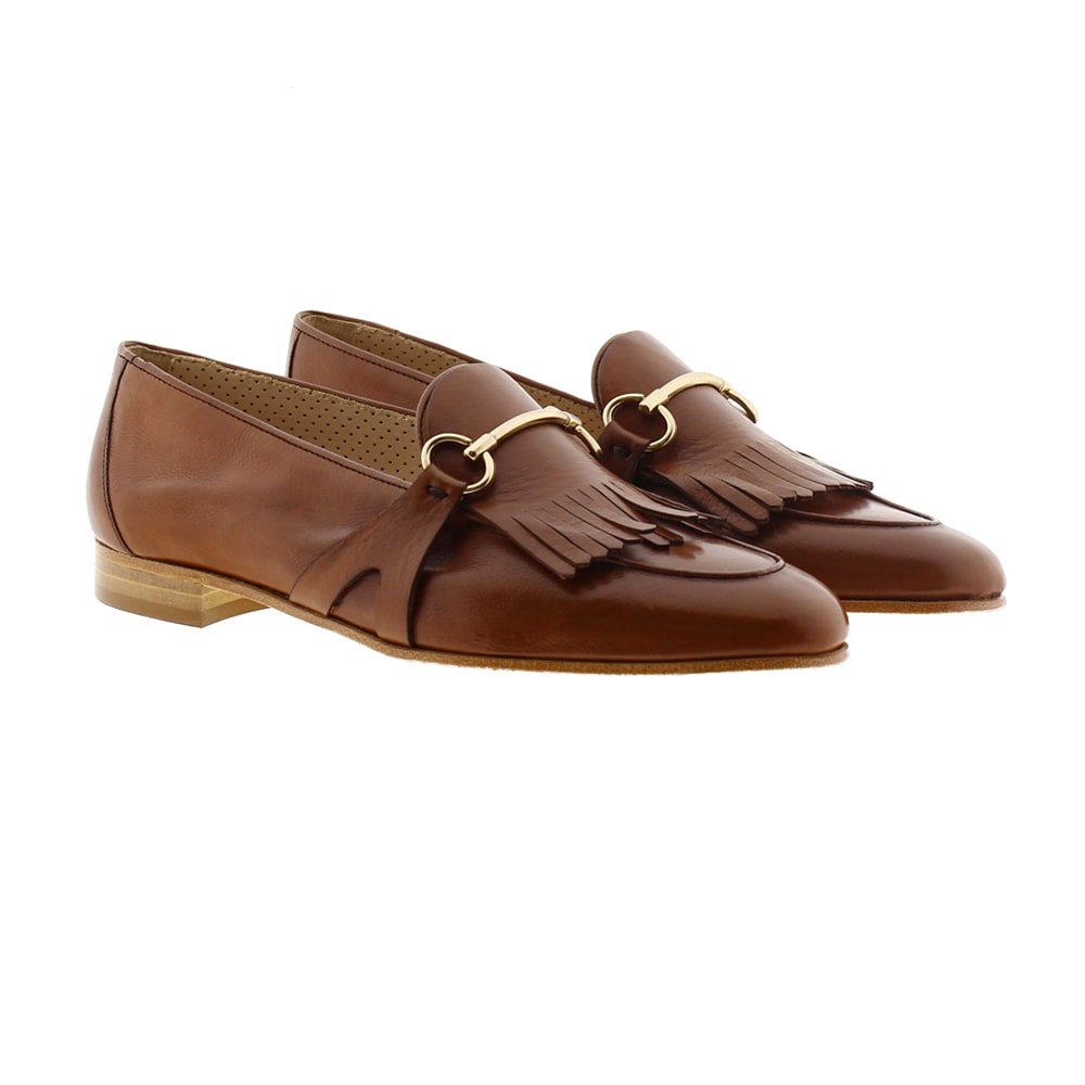 Slippers piel mujer flecos Calce 617