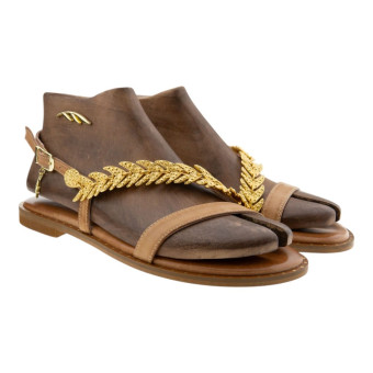 Sandalias griegas Caryatis hojas doradas 622609