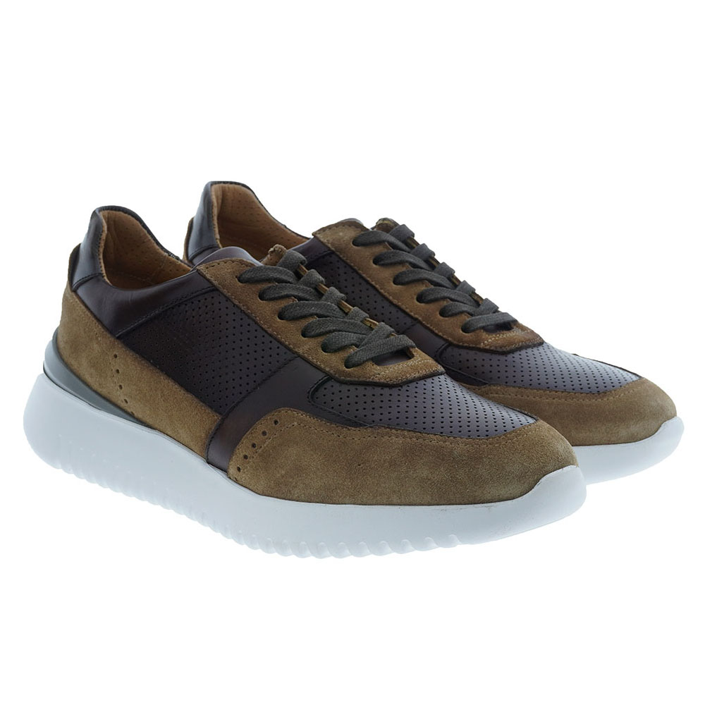 Zapatilla hombre piel ante y piel troquelada Calce 863