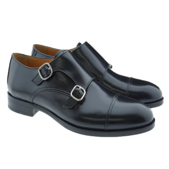 Zapato vestir caballero doble hebilla negro Calce 941-PI