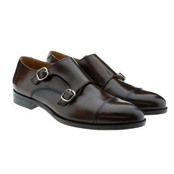 Zapatos hombre dos hebillas marrón Calce 941-PI