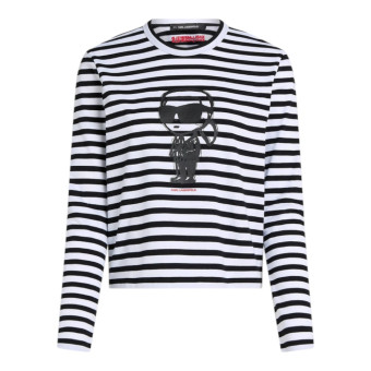 Camiseta Mujer Manga Larga Rayas Karl Lagerfeld A1W17137