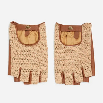 Mitones crochet piel beige Karl Lagerfeld A2W33005