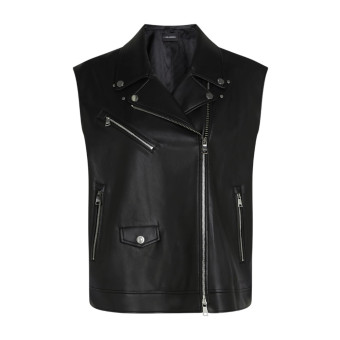 Chaleco efecto piel negro Karl Lagerfeld A3W14061