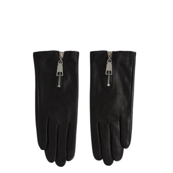 Guantes piel negros cremallera Karl Lagerfeld A3W3033