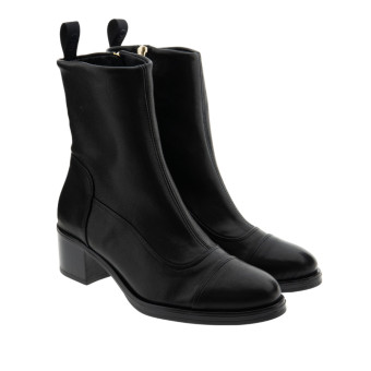Botines negros cremallera tacón bajo Gaimo Annet