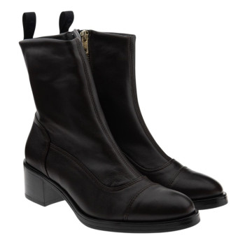 Botines negros cremallera tacón bajo Gaimo Annet