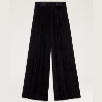 Pantalones palazzo negros terciopelo Momoni Aspen