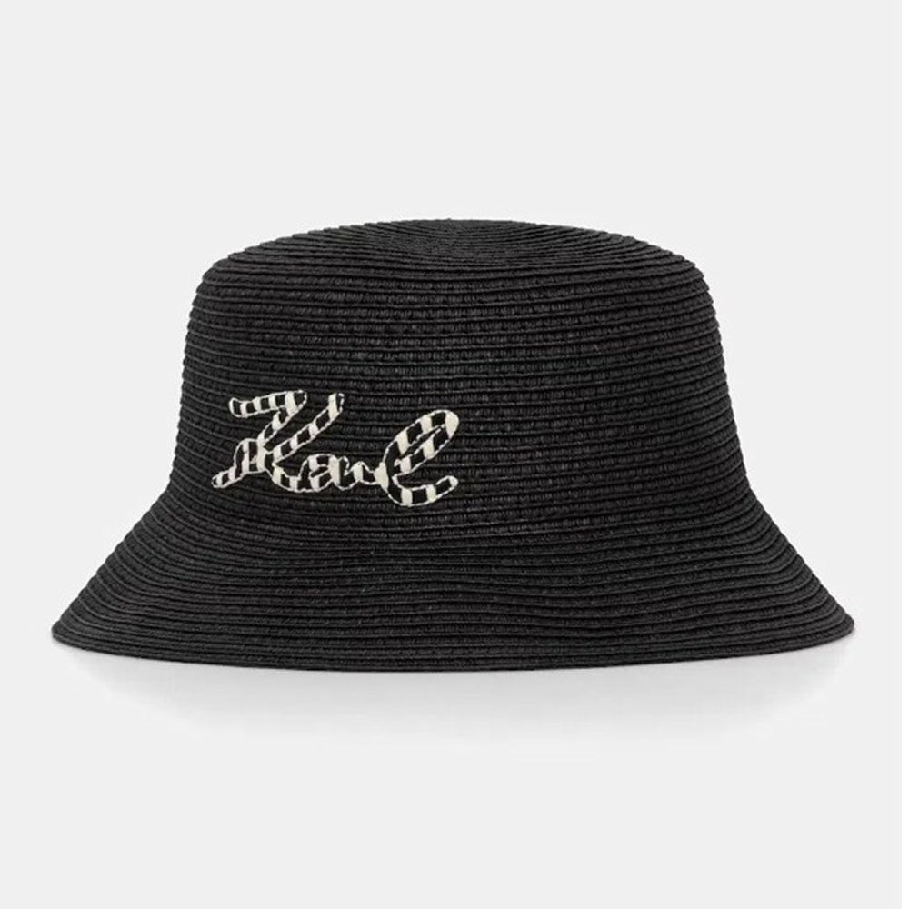Sombrero rafia negro logo Karl Lagerfeld B2W33026