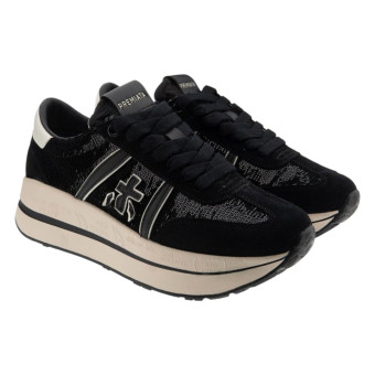 Premiata sneakers mujer negras plataforma Bethcoin 8504