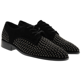 Zapatos blucher negros tachas mujer Jeannot BJ541