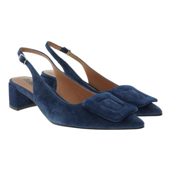 Zapatos Destalonados Serraje Tacón Bajo Bibilou Bonnie 45