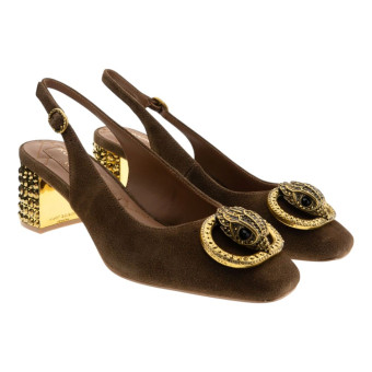 Zapato destalonado ante marrón brillantes Kurt Geiger Chelsea Block
