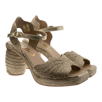 Sandalias cáñamo doradas tacón Gaimo Darian