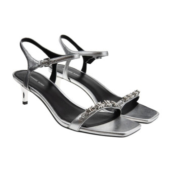 Sandalias plateadas tacón stiletto Michael Kors Dina Pump