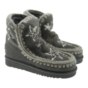 Bota piel cordero pespuntes cristales Mou Eski Wool Stars