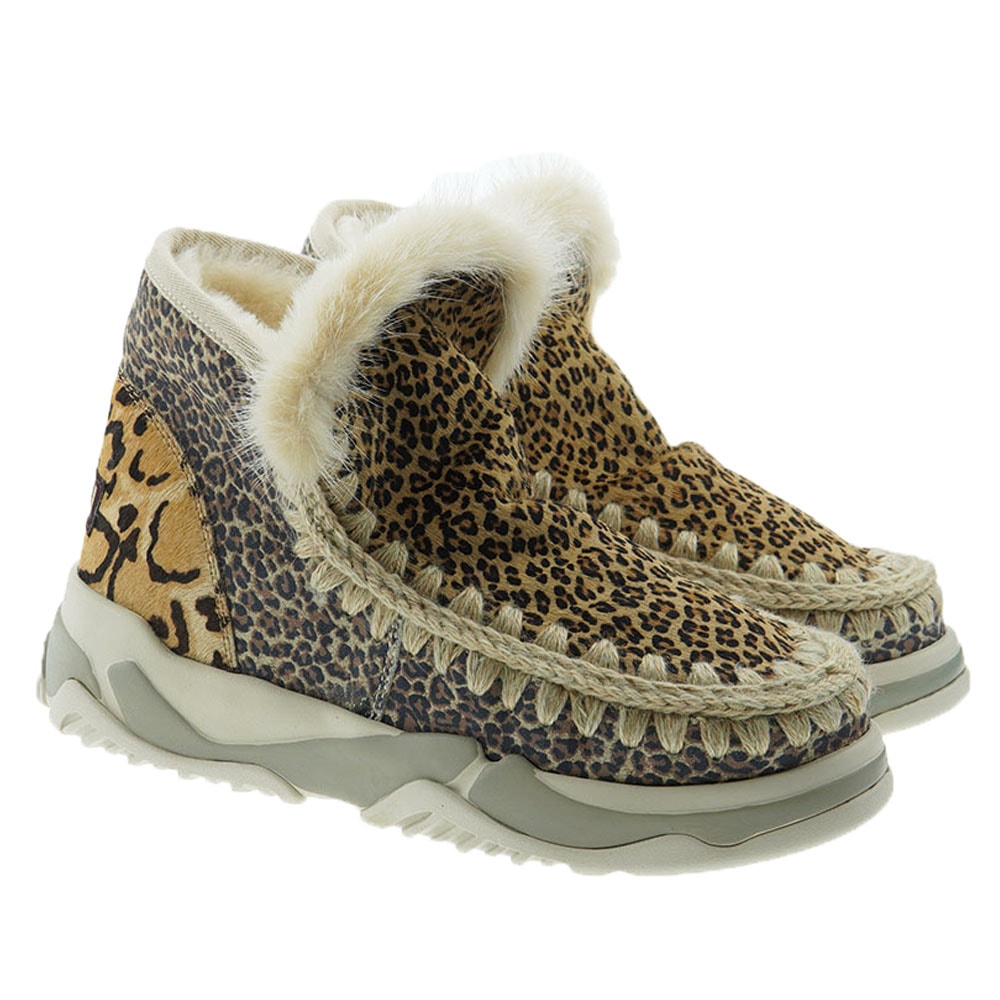 Botas australianas cordero animal print Mou Eskimo Trainer