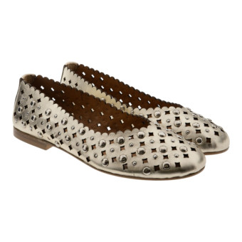 Bailarinas doradas caladas mujer Zoe Fun04