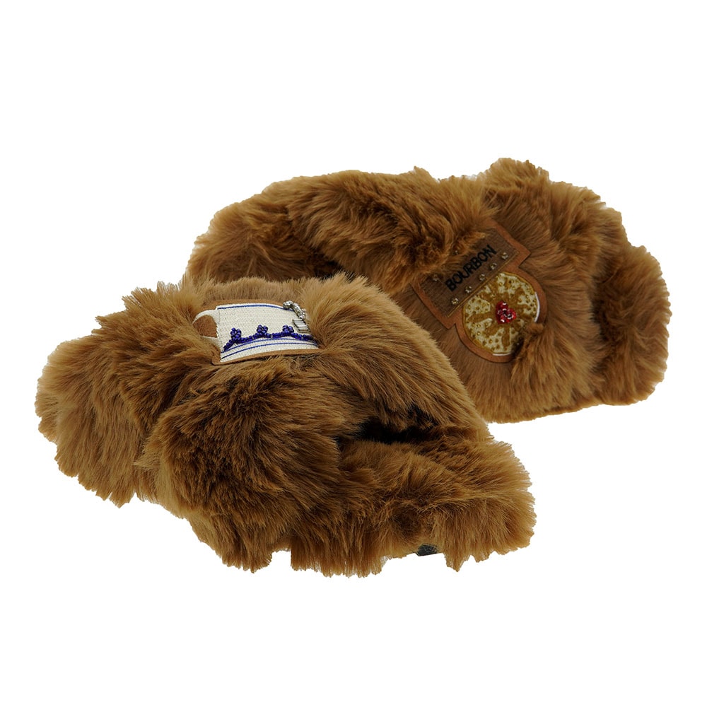 Zapatillas casa pelo doble tira Kurt Geiger Junkford Slipper Camel