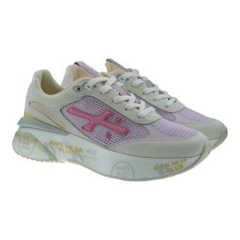 Premiata Sneakers Mujer Morerund-D 6734 Beig-Rosa