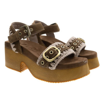 Sandalias piel cuero tacón y plataforma Mou MU.SW141000A